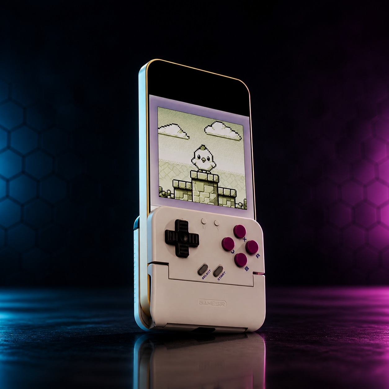 GameSir Pocket Taco - vue studio fixée sur smartphone