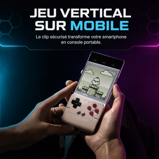 GameSir Pocket Taco - jeu vertical sur mobile, clip sécurisé sur smartphone