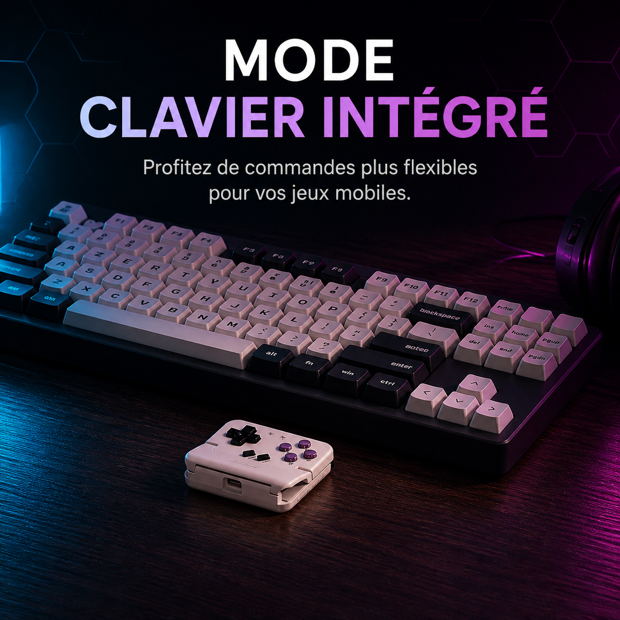 GameSir Pocket Taco - mode clavier intégré pour jeux mobiles
