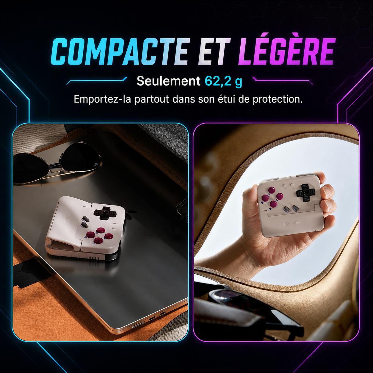 GameSir Pocket Taco - compacte et légère, seulement 62,2g avec étui de protection