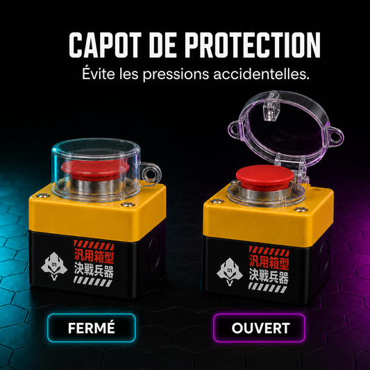 Capot de protection transparent - évite les pressions accidentelles